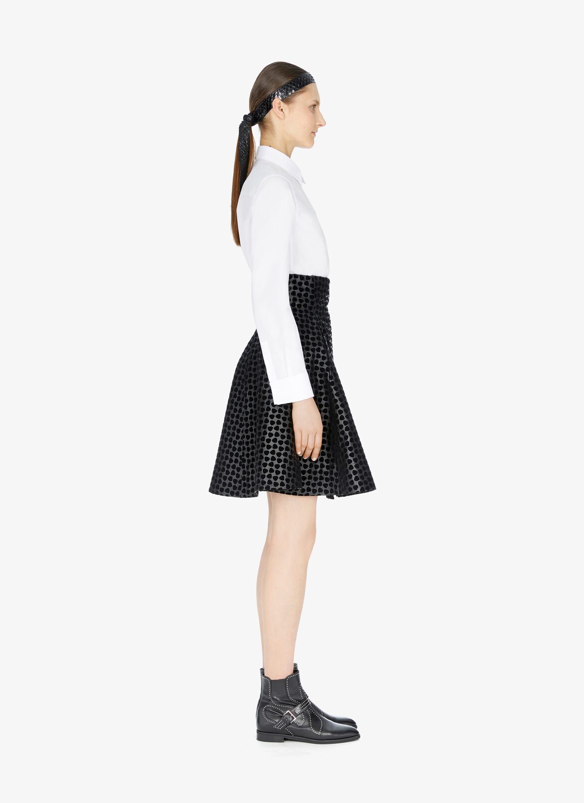Wrap-Front Lambskin Skirt ALAÏA BLACK WRAP-FRONT LAMBSKIN SKIRT